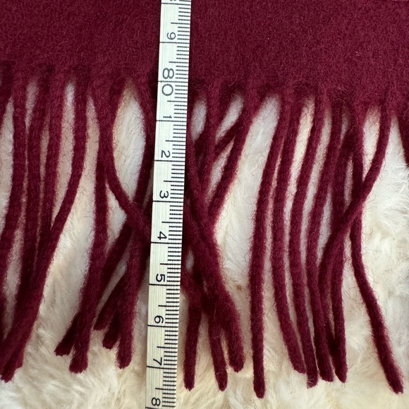YSL BURGUNDY WINE SCARF 12 x 70. Wool and cashmere. - Picture 3 of 10